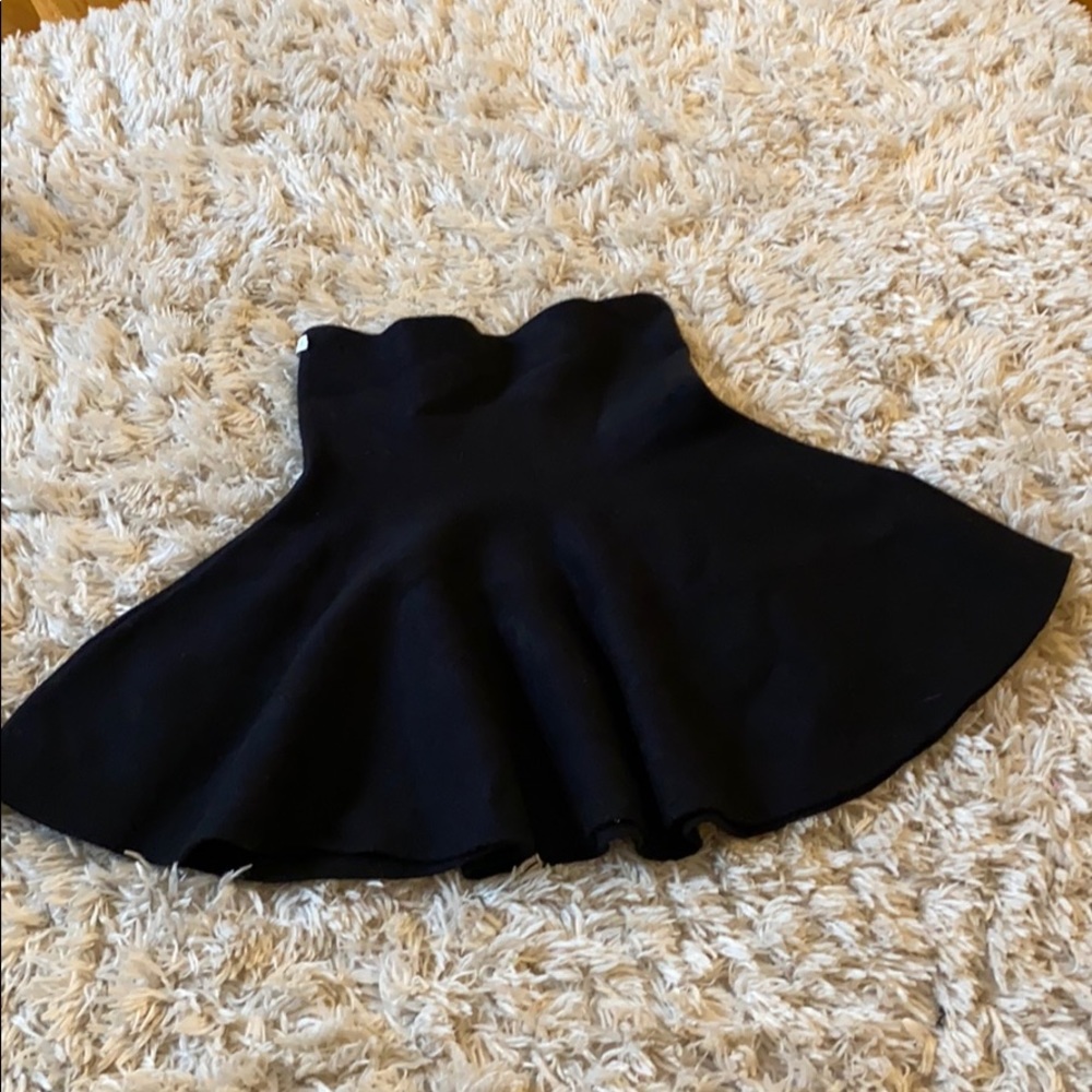 Girls Black High Waisted Skater Skirt